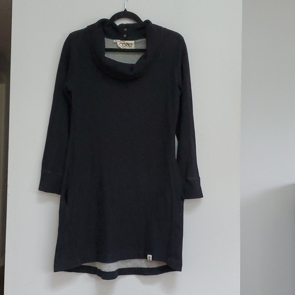 Coze cowl neck funnel snap midi dress